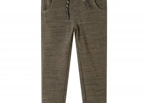 Pantaloni de trening pentru copii, kaki închis melanj, 116 - 1/5