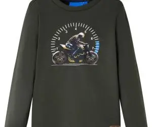 Tricou cu mâneci lungi pentru copii, kaki, 116