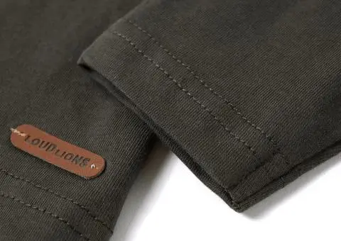 Tricou cu mâneci lungi pentru copii, kaki, 116 - 5/5