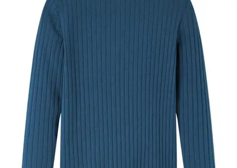 Tricou de copii cu mâneci lungi, tricot cu nervuri, bleumarin, 116 - 2/5