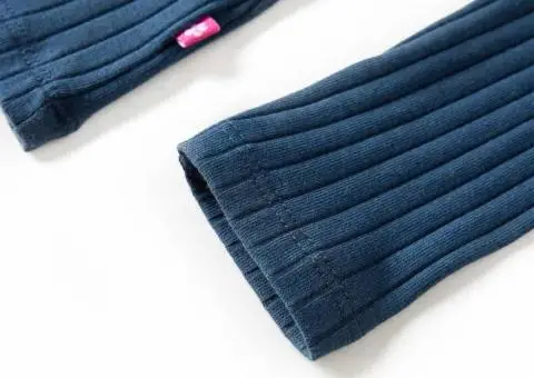 Tricou de copii cu mâneci lungi, tricot cu nervuri, bleumarin, 116 - 5/5