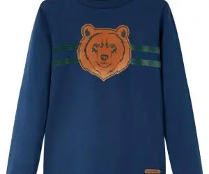 Tricou pentru copii cu mâneci lungi, bleumarin, 116