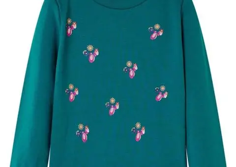 Bluzon pentru copii, verde închis, 140 - 1/5