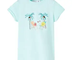 Tricou pentru copii, turcoaz deschis, 140