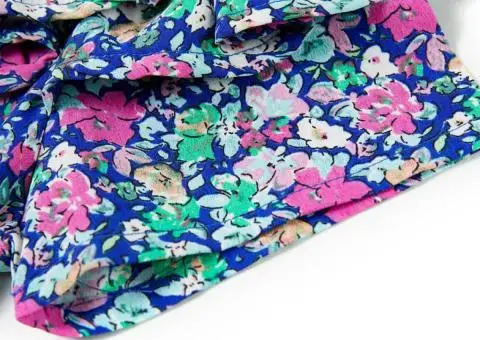 Rochie pentru copii, mâneci cu volane, albastru cobalt, 140 - 4/5