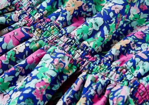 Rochie pentru copii, mâneci cu volane, albastru cobalt, 140 - 5/5