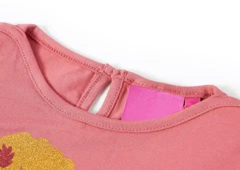 Tricou pentru copii cu mâneci lungi, roz antichizat, 140 - 3/5