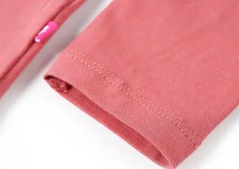 Tricou pentru copii cu mâneci lungi, roz antichizat, 140 - 5/5