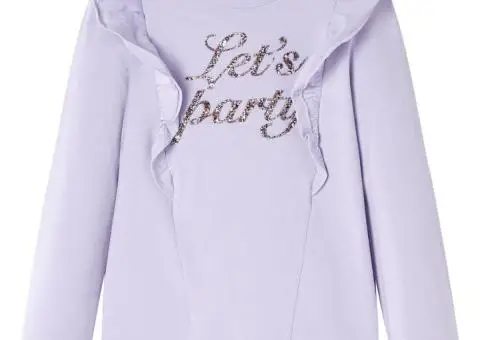 Tricou pentru copii cu mâneci lungi, lila, 140 - 1/5