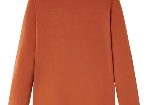 Tricou pentru copii cu mâneci lungi, coniac, 92 - 2/5