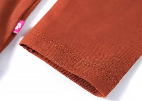 Tricou pentru copii cu mâneci lungi, coniac, 92 - 5/5