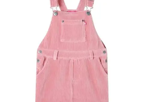 Rochie salopetă pentru copii, velur, roz deschis, 104 - 1/5