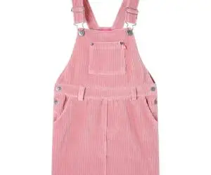 Rochie salopetă pentru copii, velur, roz deschis, 104