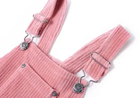 Rochie salopetă pentru copii, velur, roz deschis, 104 - 3/5