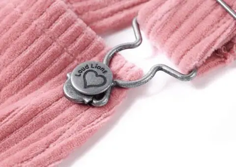 Rochie salopetă pentru copii, velur, roz deschis, 104 - 5/5