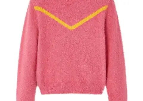 Pulover pentru copii tricotat, roz antichizat, 92 - 1/5