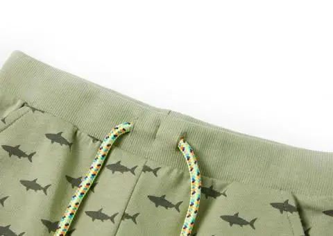 Pantaloni scurți pentru copii cu șnur, kaki deschis, 92 - 3/5