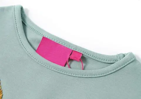 Tricou copii cu mâneci lungi verde mentă mediu 92 - 3/5