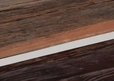 Măsuță cafea, argintiu, oțel inoxidabil și traverse lemn masiv - 5/5