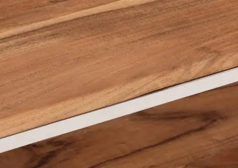 Măsuță de cafea, argintiu, oțel inoxidabil și lemn masiv acacia - 5/5