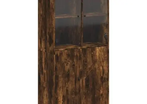 Dulap înalt cu uși, stejar fumuriu, 68x37x142 cm, lemn compozit - 2/5