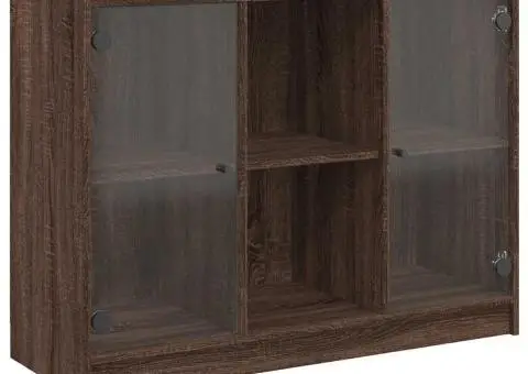 Servantă, stejar maro, 102x37x75,5 cm, lemn prelucrat - 2/5