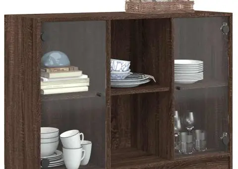 Servantă, stejar maro, 102x37x75,5 cm, lemn prelucrat - 5/5