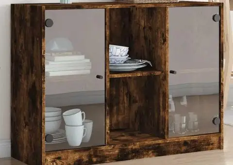 Servantă, stejar fumuriu, 102x37x75,5 cm, lemn compozit - 1/5