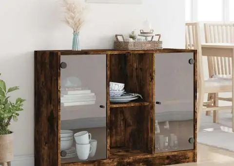 Servantă, stejar fumuriu, 102x37x75,5 cm, lemn compozit - 3/5