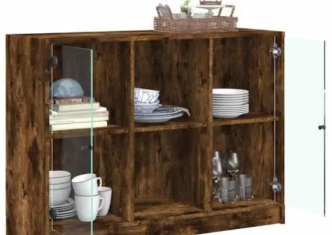 Servantă, stejar fumuriu, 102x37x75,5 cm, lemn compozit - 4/5