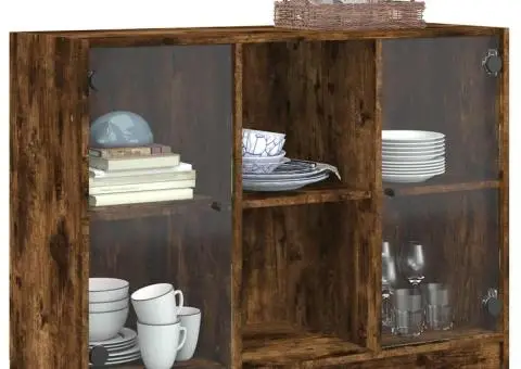 Servantă, stejar fumuriu, 102x37x75,5 cm, lemn compozit - 5/5