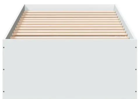 Cadru de pat, alb, 75x190 cm, lemn prelucrat - 4/5