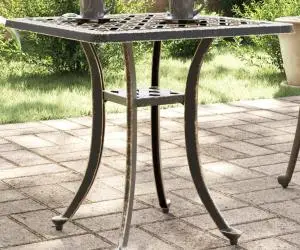vidaXL Masă de grădină, bronz, 53x53x53 cm, aluminiu turnat
