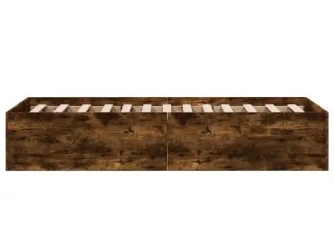 Cadru pat fără saltea, stejar fumuriu 75x190 cm lemn prelucrat - 5/5