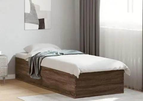 Cadru pat fără saltea, stejar maro 75x190 cm lemn prelucrat - 1/5