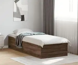 vidaXL Cadru pat fără saltea, stejar maro 75x190 cm lemn prelucrat