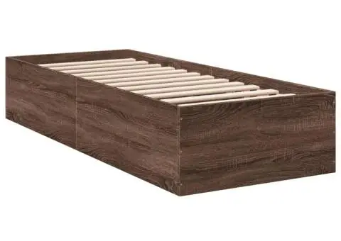 Cadru pat fără saltea, stejar maro 75x190 cm lemn prelucrat - 3/5