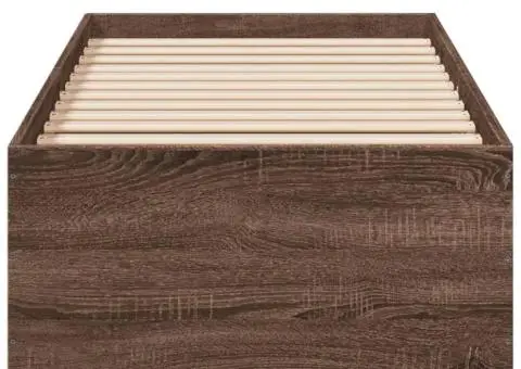 Cadru pat fără saltea, stejar maro 75x190 cm lemn prelucrat - 4/5
