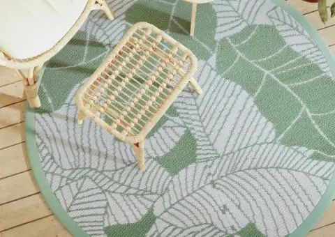 Covor de exterior, ARAKIL verde, Ø160 cm, PP - 1/5