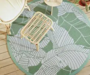 vidaXL Covor de exterior, ARAKIL verde, Ø160 cm, PP