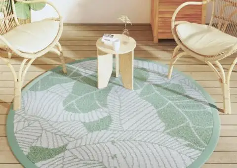 Covor de exterior, ARAKIL verde, Ø160 cm, PP - 3/5