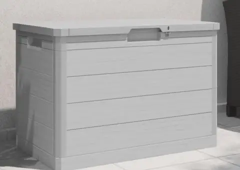 Cutie de perne de exterior gri 77,5x44,5x53 cm polipropilenă - 1/5