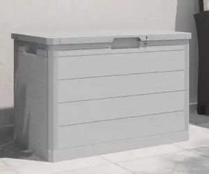 vidaXL Cutie de perne de exterior gri 77,5x44,5x53 cm polipropilenă