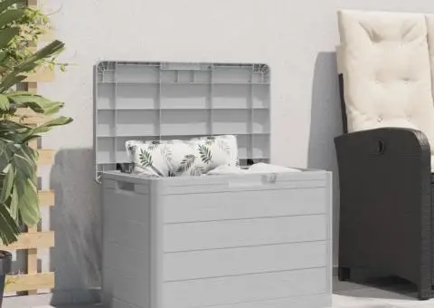 Cutie de perne de exterior gri 77,5x44,5x53 cm polipropilenă - 3/5