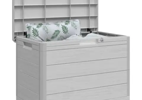 Cutie de perne de exterior gri 77,5x44,5x53 cm polipropilenă - 4/5