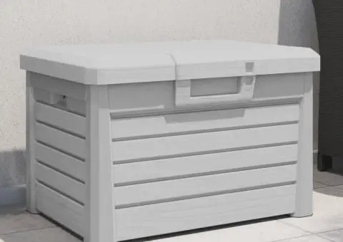 Cutie de perne de exterior gri 73x50,5x46,5 cm polipropilenă - 1/5