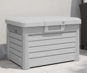 vidaXL Cutie de perne de exterior gri 73x50,5x46,5 cm polipropilenă
