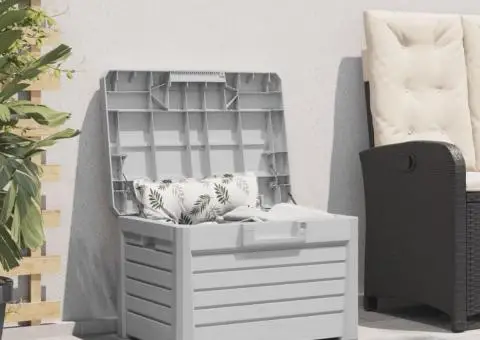 Cutie de perne de exterior gri 73x50,5x46,5 cm polipropilenă - 3/5