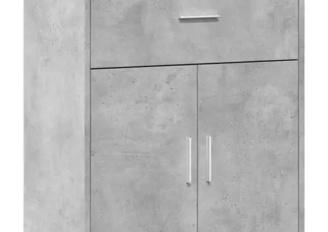 Dulapuri, 2 buc., gri beton, 60x31x70 cm, lemn prelucrat - 4/5