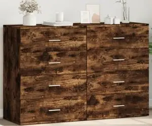 vidaXL Dulapuri, 2 buc., stejar fumuriu, 60x39x80 cm, lemn prelucrat